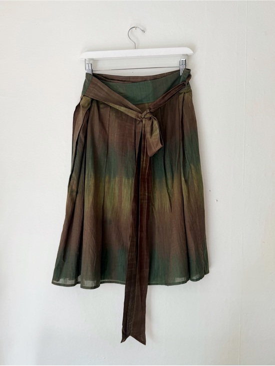 Theory Dresses & Skirts - Theory Ombre Midi Wrap Skirt in Green and Brown with Tie Waist